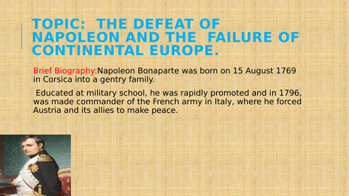 The Failure of Napoleon Bornaparte  and the Continental System