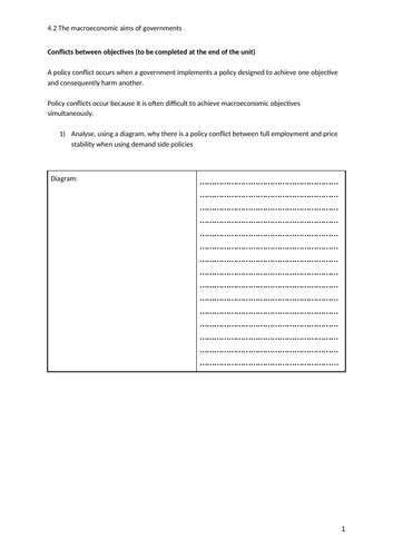 iGCSE Economics. Unit 4. Topic 2: Conflicts