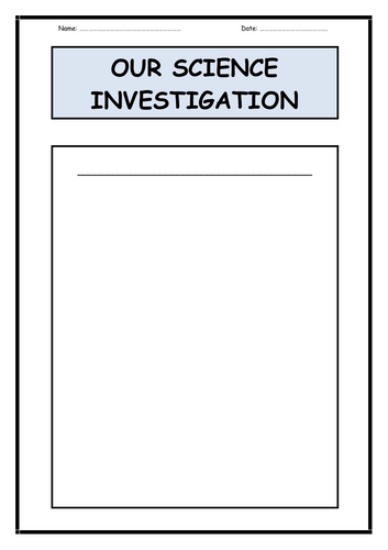 Science Investigation Booklet - Blank Template