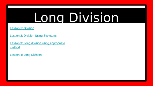 Autumn 1 Week 3 Long Division
