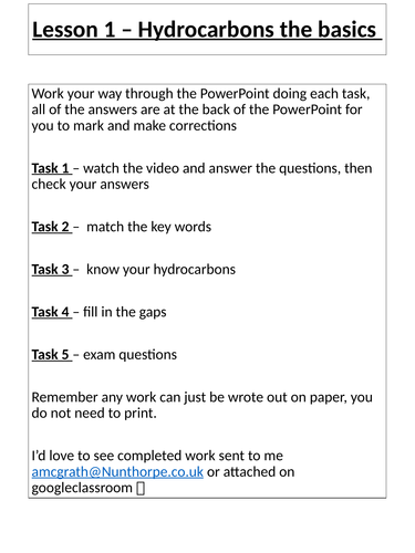 C9 - Hydrocarbons online work
