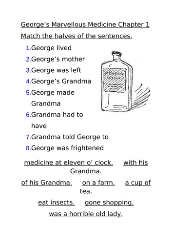George's Marvellous Medicine Comprehension Workbook
