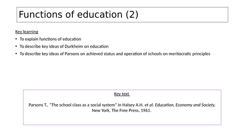 Sociology of Education- Functions of education