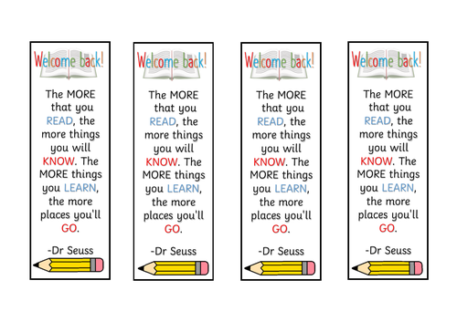 Back to School Bookmarks