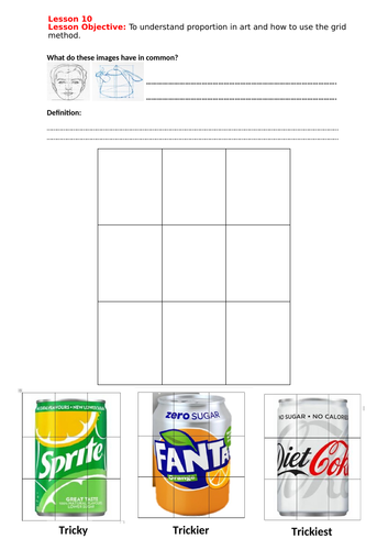 Grid method- proportion Art
