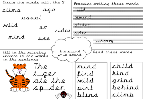 Phonics worksheet- i- Alternative pronunciation