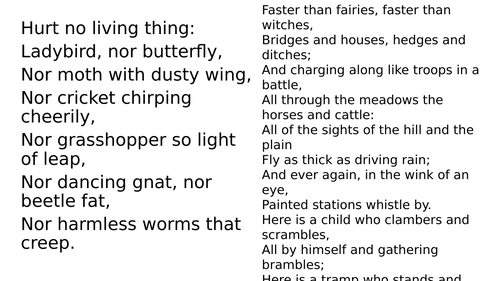 Poems/Songs for Handwriting Practice