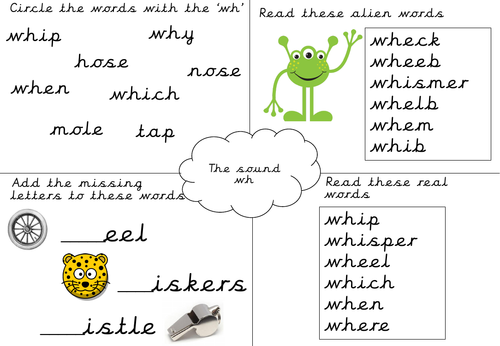 phonics worksheet wh teaching resources