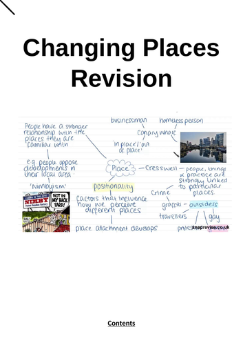 Changing Places AQA Work book