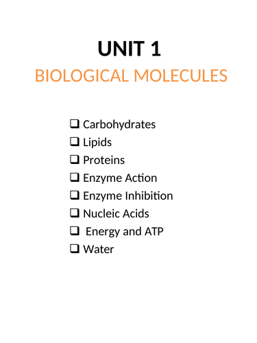 AQA A-Level Biology Notes - Section 1