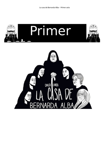 La Casa de Bernarda Alba, acts1,2 and 3