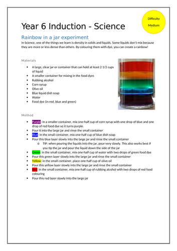 Science at Home - Rainbow in a Jar