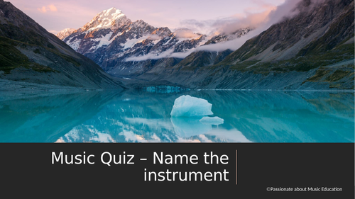 Musical Instrument identification quiz or game - powerpoint