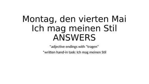 Ich mag meinen Stil - Colour Adjective Agreement