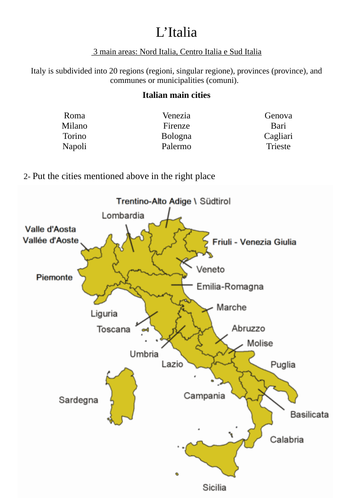 The map of Italy / La mappa dell'Italia