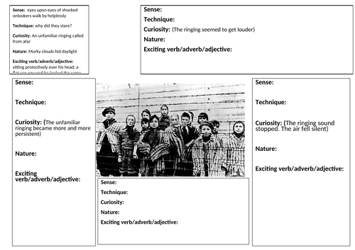 Creative writing scaffolding frame