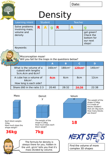 Density Worksheet