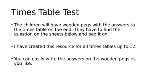 Times Table Test