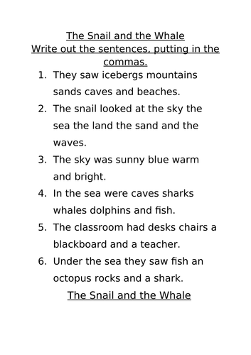 The Snail and the Whale Literacy Pack