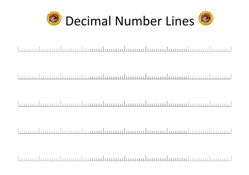 decimal number line printable