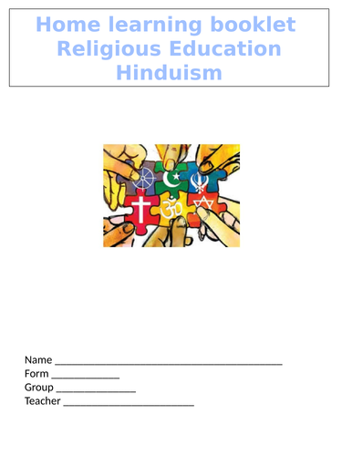 Hinduism home learning booklet