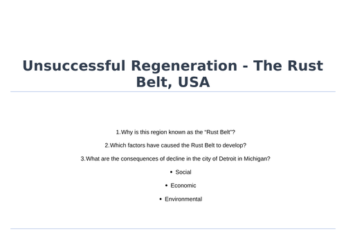 Geography Regeneration Case Study