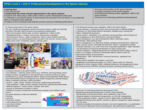 unit 3 btec sport coursework