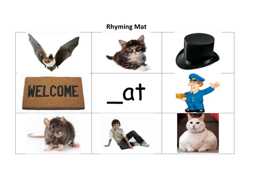 3 Rhyming Picture Mats and 9 Rhyming Grids (12 Rhyming Activities)