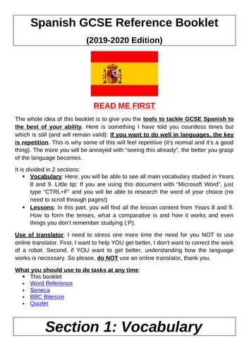 Year 9 Spanish - Remote Work / GCSE Transition Work
