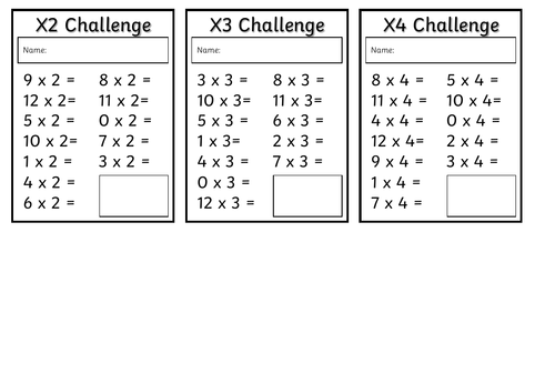 Times Table Assessments