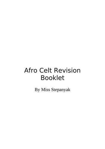 FREE GCSE Edexcel 9-1 Release, Afro Celt Sound System (Section A and B)