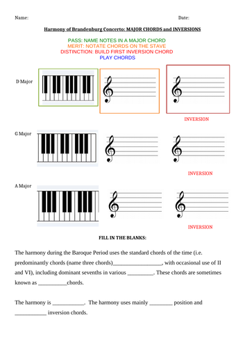 GCSE Edexcel AOS1: J S Bach: Mvt 3, from Brandenburg Concerto No. 5 in D Major-Harmony