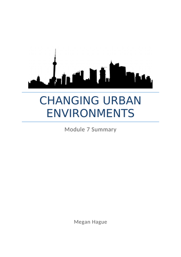 Changing Urban Environments