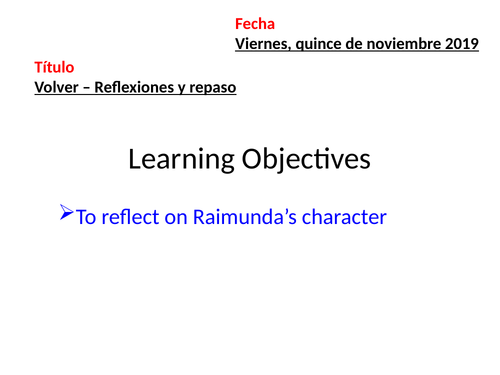 Volver-Final reflections on Raimunda