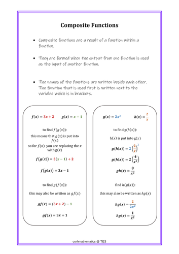 Composite functions handout