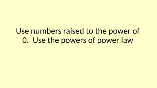 Understand Power of Zero and Powers of Powers - Using a Mastery Approach