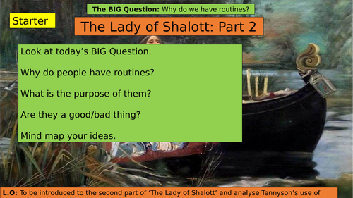 KS3 (7/8/9) The Lady of Shalott Part Two