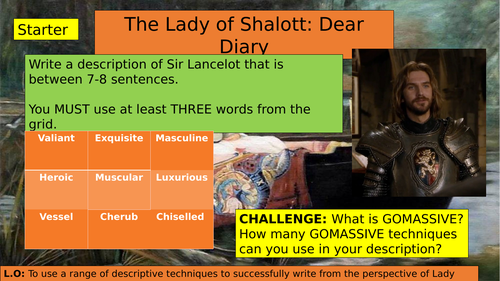 KS3 (7/8/9) The Lady of Shalott Diary Entry