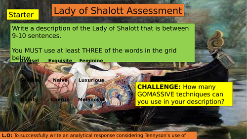 KS3 (7/8/9) The Lady of Shalott Final Assessment