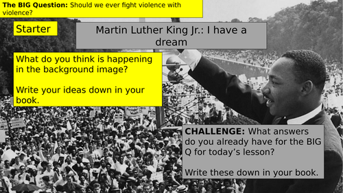 KS3 (7/8/9) Martin Luther King's 'I have a dream' speech