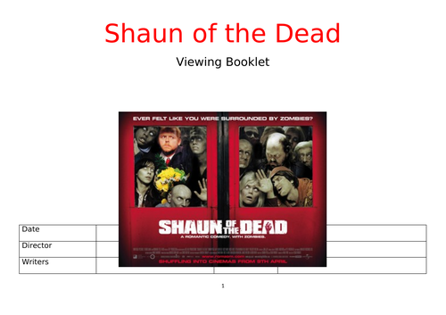 Shaun of the Dead Viewing Booklet