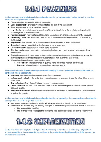 OCR Chemistry A level Module 1 Revision Notes