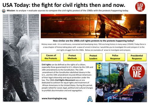 1960s Civil Rights + Black Lives Matter Protests