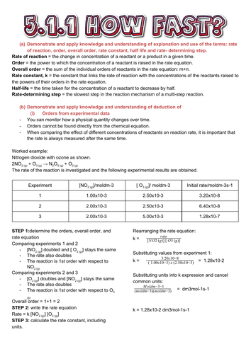 OCR Chemistry A level Module 5 Revision notes