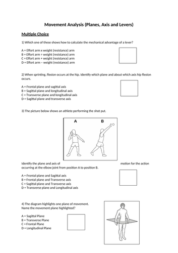 Movement Analysis Questions for GCSE PE