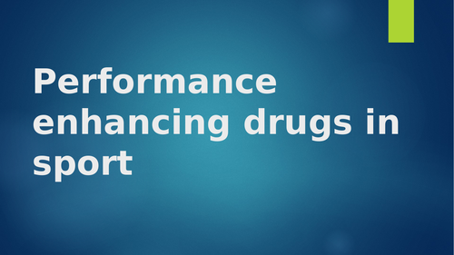 Sports Studies RO51 - Performance enhancing drugs