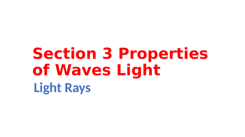 IGCSE Physics Section 3 Properties of waves, Light