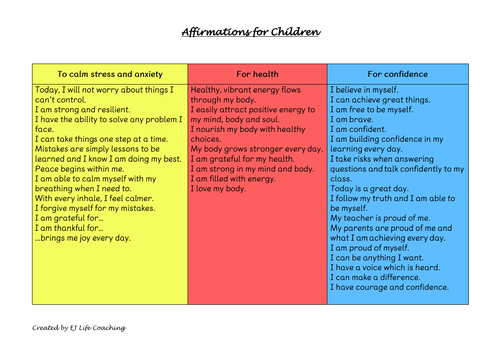 Affirmations for Children