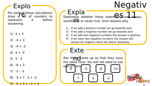 Adding and Subtracting Negative Numbers