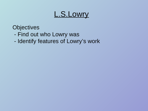 Lowry KS2 Art unit with PPT and plans
